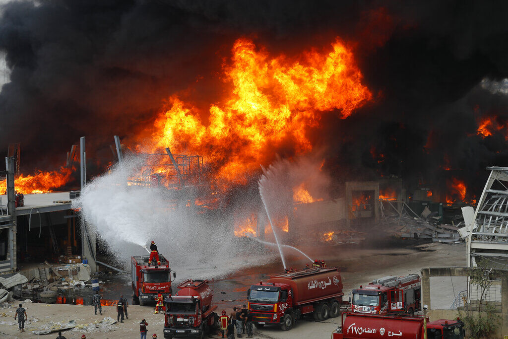APTOPIX Lebanon Fire